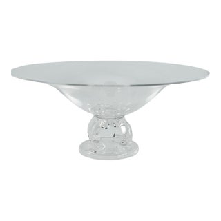 Vintage 1940’s Tazza Footed Steuben Crystal Bowl For Sale