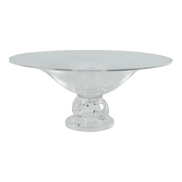 Vintage 1940’s Tazza Footed Steuben Crystal Bowl For Sale