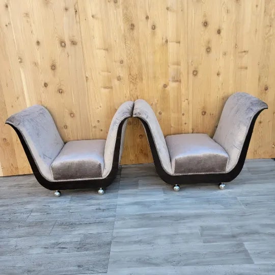 Art Deco Guglielmo Ulrich Style Scroll Arm Seat Benches Newly Reupholstered - Pair For Sale - Image 9 of 9