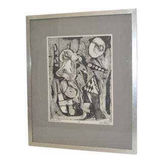 1960s Vintage Don Quixote Etching by B. Dubas For Sale