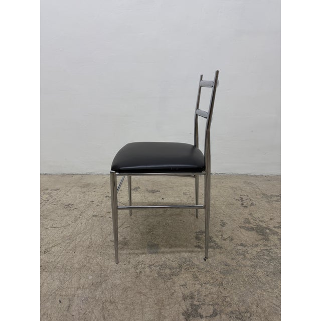 Metal Otto Gerdau Chrome and Black Naugahyde Dining Chairs Circa 1960s - Set of Four For Sale - Image 7 of 18