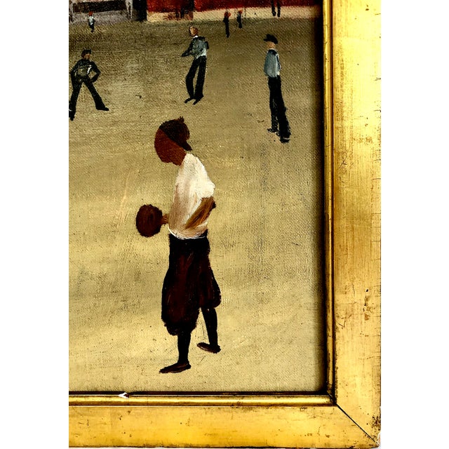 Oil on Board Painting of a Casual Ball Game, Attributed to Allan Rohan Crite (1910-2007) For Sale In San Francisco - Image 6 of 9