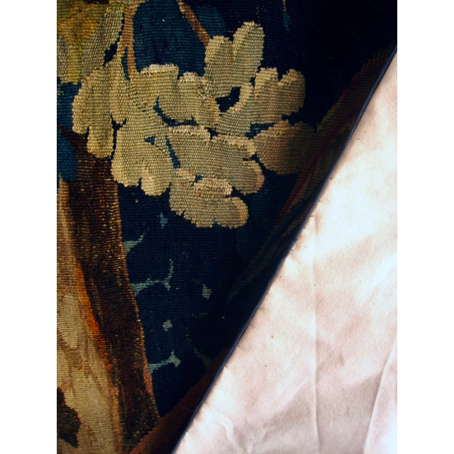 Aubusson French Tapestry Verdure Red Parrot in a Tree 18 Century For Sale - Image 15 of 15