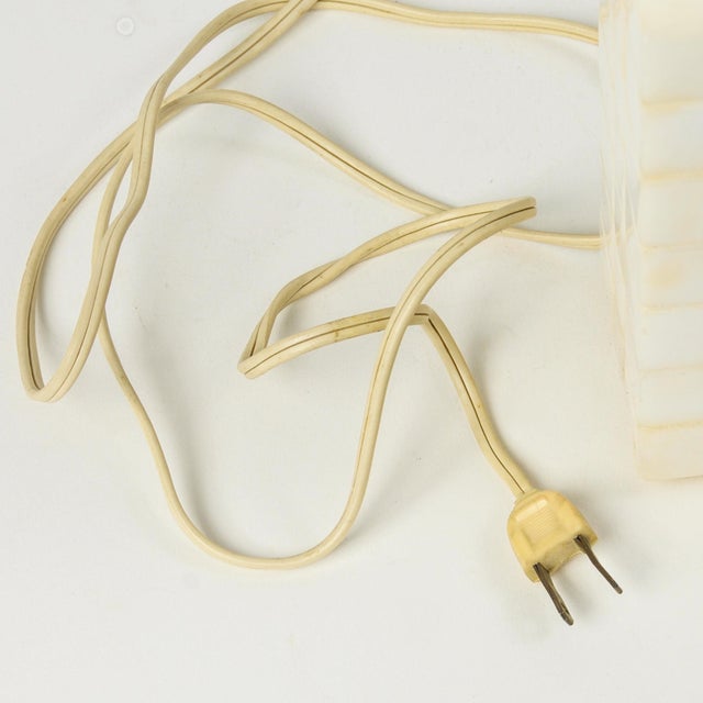 Early 20th Century Solid Carved Marble Art Deco Style Geometric Table Lamp For Sale - Image 4 of 14