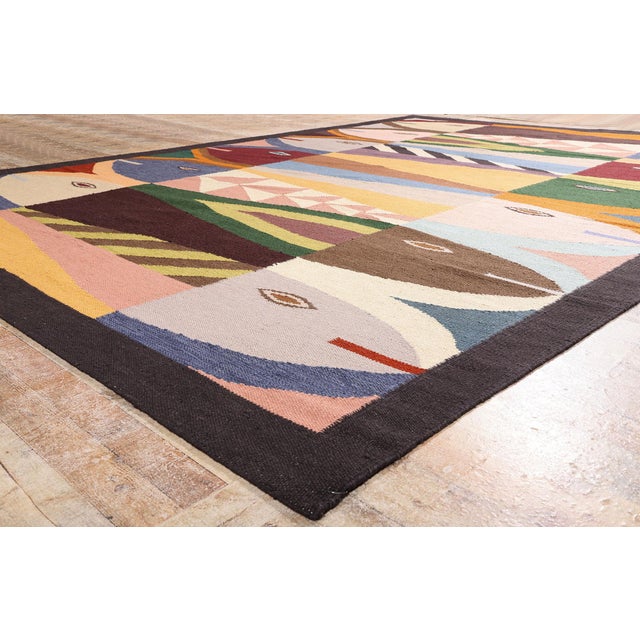 Yellow Contemporary Indian Kilim Rug, 10'02 X 14'02 For Sale - Image 8 of 10
