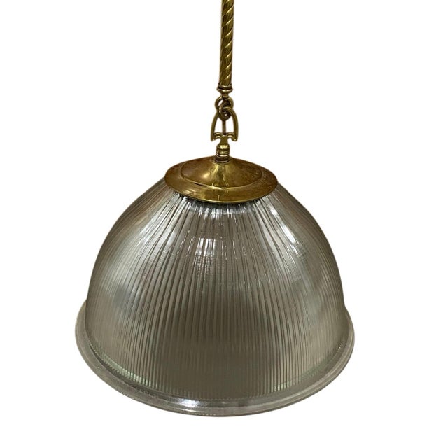 19” diameter 14” tall 22” rope tube The dome-shaped glass shade has a ribbed texture, which helps diffuse light softly...