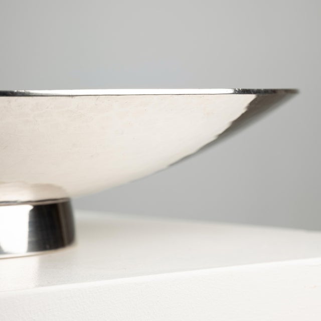 Hammered Silver-Plated Metal Bowl, 1950 For Sale - Image 3 of 6