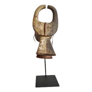 Antique Chamba Mangam Buffalo Mask on Stand