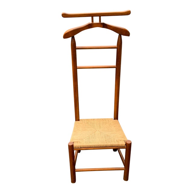 Vintage Men’s Valet Chair With Rush Seating Chairish