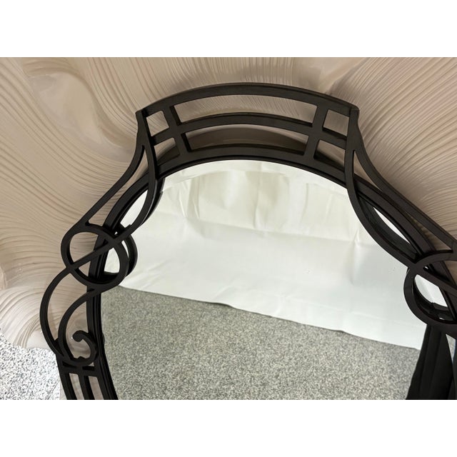 Contemporary 1920s Large Wrought Iron Wall Mount Mirror Ie. Edgar Brandt For Sale - Image 3 of 4
