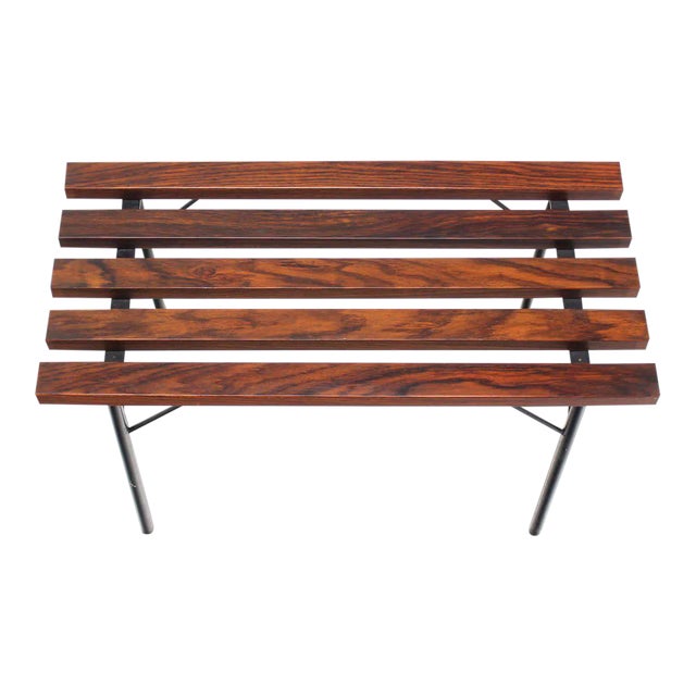Small Slat Rosewood Bench For Sale