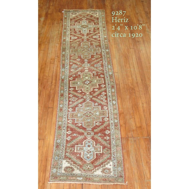 One of a kind, early 20th century Persian Heriz Runner in Rustic Colors. Professionally Washed & personally vetted. Ready...