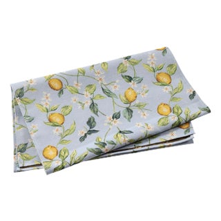 Tavola Lemons with White Flowers Runner For Sale