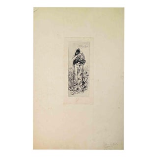 Félicien Rops, In the Pusta, 1880s, Etching For Sale