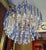 1960's Hollywood Regency Sapphire Blue & Clear Cut Austrian Crystal Gold Waterfall Tiered Chandelier Attrib. Palwa For Sale - Image 17 of 18