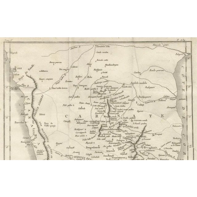 Antique French Map of Southern India by Danville, 18th Century For Sale - Image 4 of 10