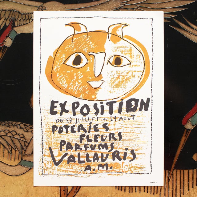 Pablo Picasso 1957 After Pablo Picasso "Pottery, Flowers, Perfume Exhibition, Vallauris" Full-Color Poster For Sale - Image 4 of 6