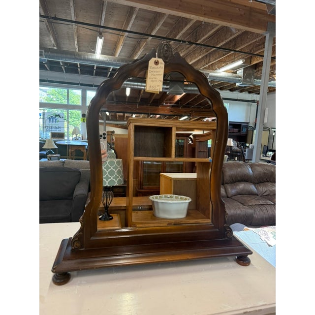 Berkey & Gay Vintage Tabletop Deco Vanity Mirror For Sale - Image 4 of 8