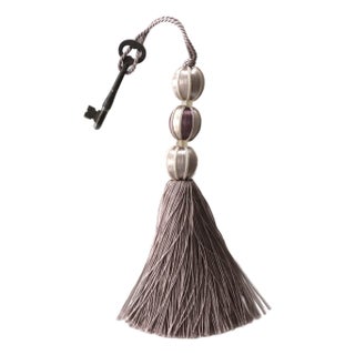 Beaded Satin Key Tassel in Lavender - Amethyst Color For Sale