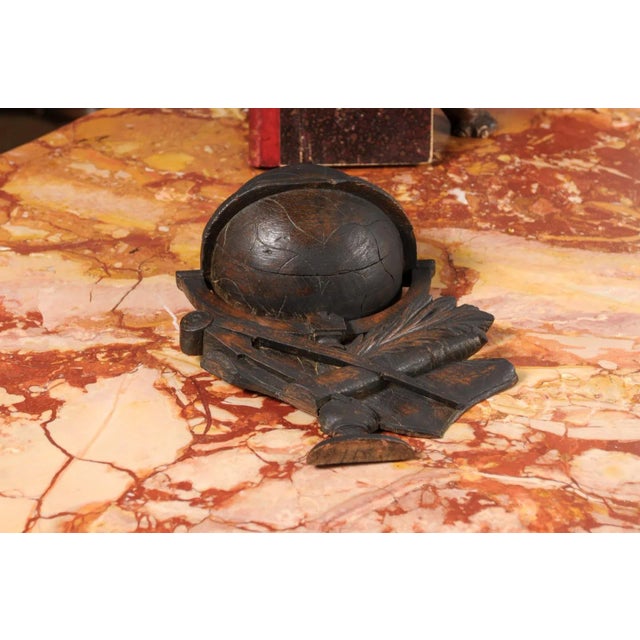 19th Century French Carved Oak Wall Fragment Depicting Scientific Instruments For Sale - Image 4 of 12