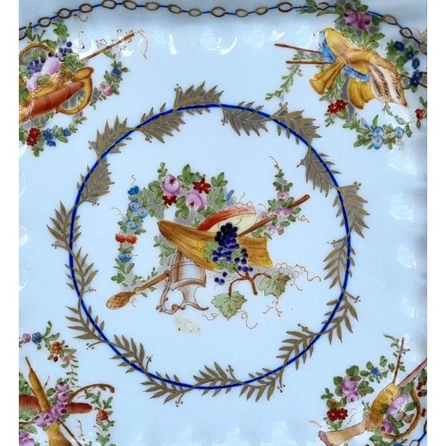 Antique Napoleon III Gilt Porcelain Serving Dish from Sèvres, 1870 For Sale - Image 6 of 8