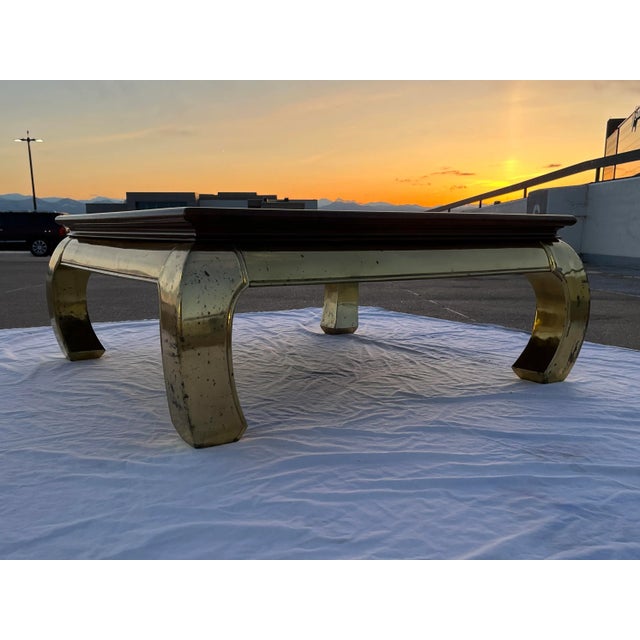 Asian Influenced Ming Legged Brass Coffee Table After Mastercraft For Sale - Image 11 of 13