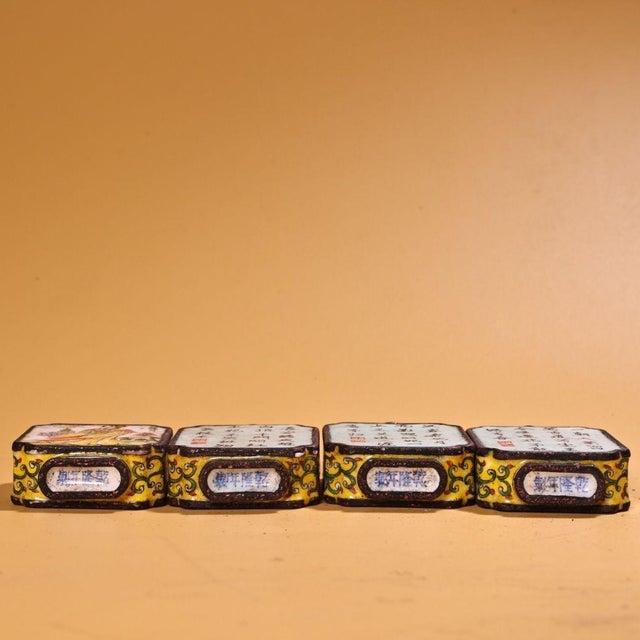 Metal Late 19th Century Set of 4 Cloisonné Enamel Four Beauties Snuff Bottles, 320g Total For Sale - Image 7 of 10