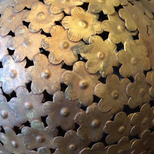 Metal Set of 3, Mid 20th Century Gilt Metal Macy's Store Display Ball Ornaments For Sale - Image 7 of 7