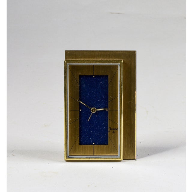 Metal Table Clock in Gilt Metal with Original Chime from Jaccard, 1950s For Sale - Image 7 of 8