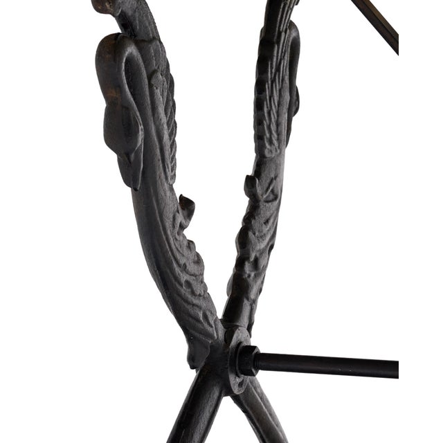French Art Deco Period Garden Table, Marble and Iron For Sale - Image 9 of 9