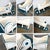 Vintage Sleigh-Style Dog Bed White With Blue Trim & Nail Head Design For Sale - Image 11 of 13
