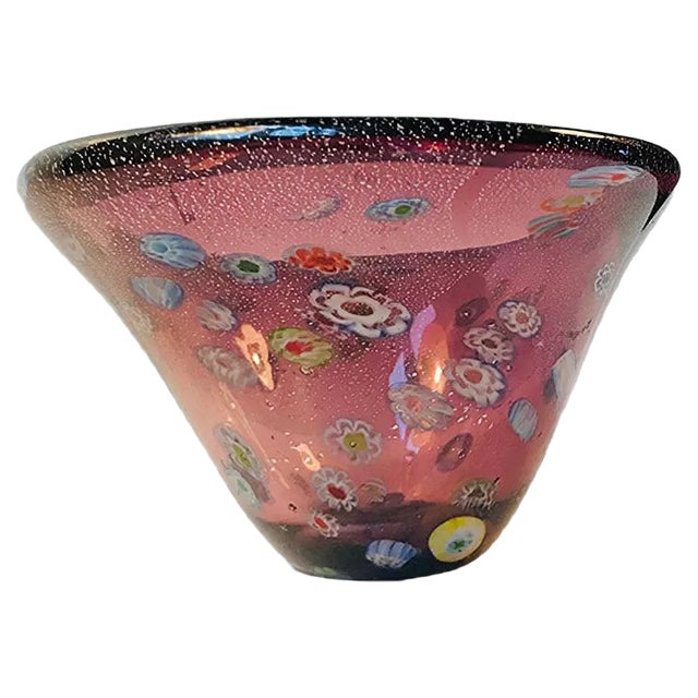 Mid-Century Millefiori Murano Glass Bowl, 1970s For Sale