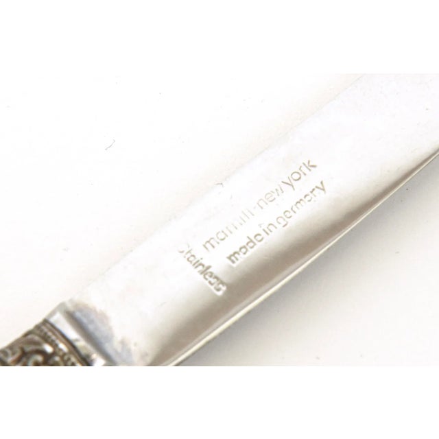 Vintage Genuine Mother of Pearl , Metal and Stainless Steel Appetizer or Cheese Knives Set of 8 For Sale - Image 10 of 12