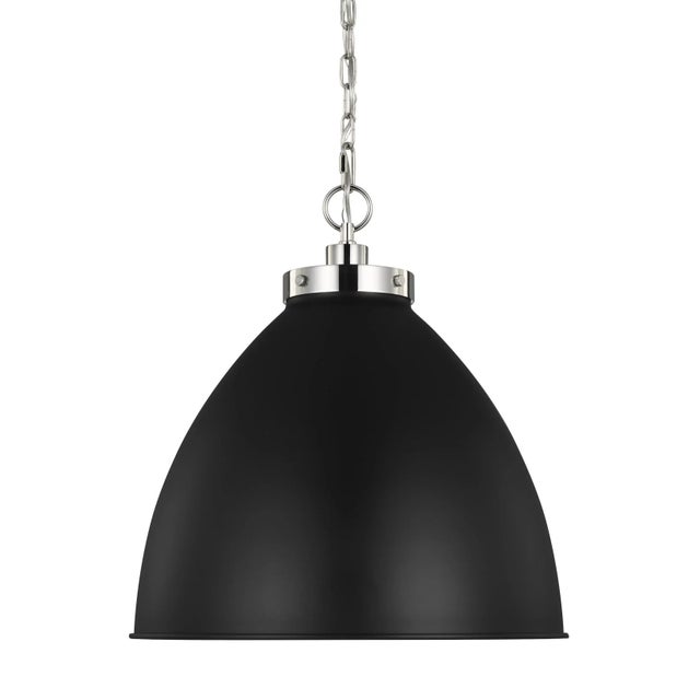Inspired by various classic utility silhouettes - from factory lighting to barn sconces - capped by contrasting metal...