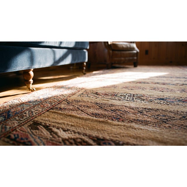 Textile Beautiful Brown Earth Tone Color With Special Geometric Pattern Antique Persian Bijar Rug For Sale - Image 7 of 8