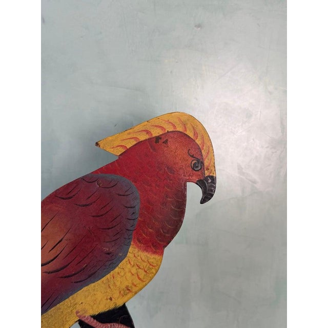 Vintage Folk Art Parrot Balancing Kinetic Sculpture For Sale - Image 4 of 7