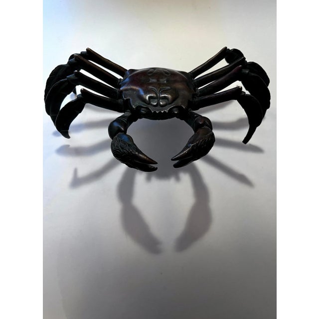 Japanese 19th Century Okimono Bronze Japanese Crab Sculpture Paperweight For Sale - Image 3 of 11