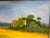 Mediterranean Signed Original Oil Painting by Karen Reinhart (American, 1938-2023) Titled 'Tuscan Countryside' For Sale - Image 3 of 12