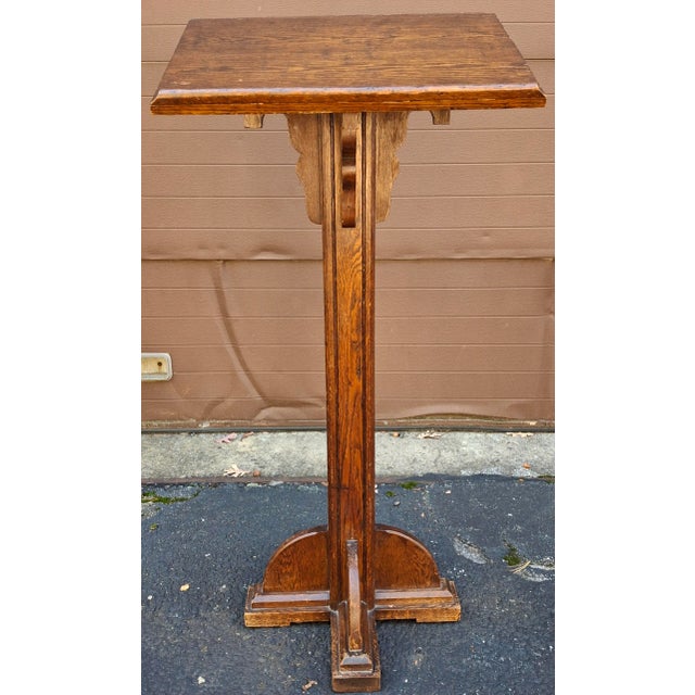 A Late 19th Century Victorian Oak Lectern, Music Stand Measures: 24" in width, 17.5" in depth and 44" H front and 50" in...