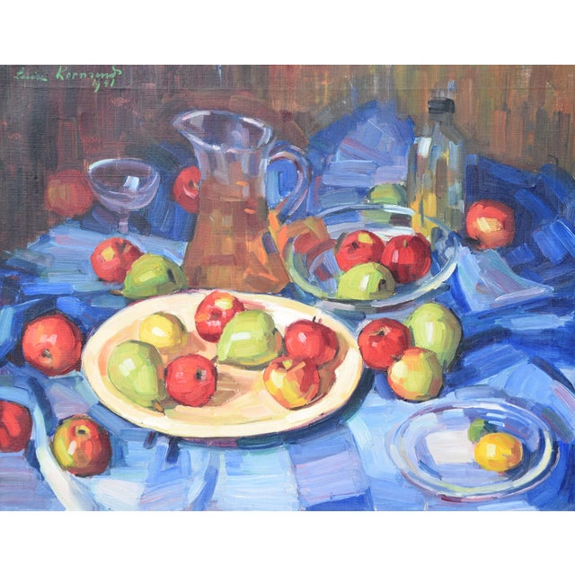 Luise Kornsand, Fruit Still Life, 1941, Oil Painting on Canvas, Framed For Sale - Image 9 of 9