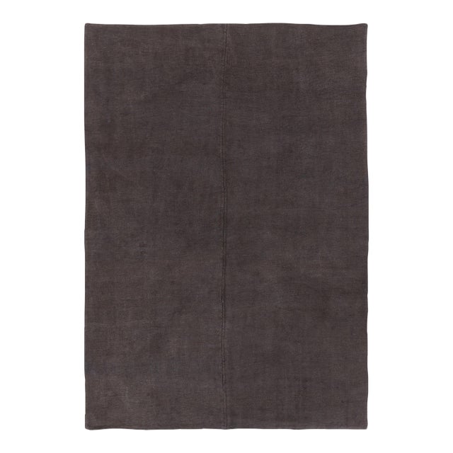 Rug & Kilim’s Contemporary Solid Flatweave in Brown and Charcoal Tones For Sale