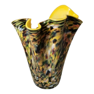 1970s Murano Glass Multicolored Vase "Fazzoletto" Venini Style
