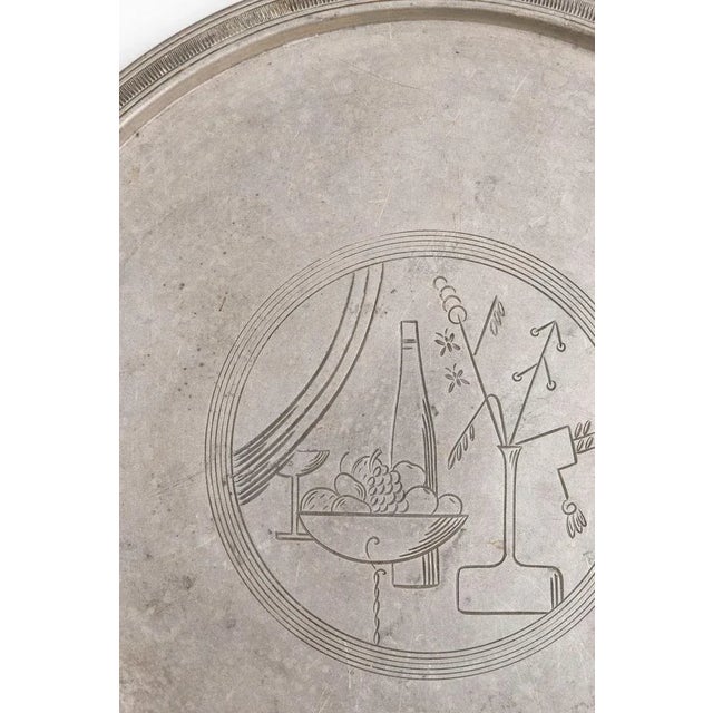 Serving Tray in Pewter attributed to Sylvia Stave, 1934 For Sale - Image 4 of 6