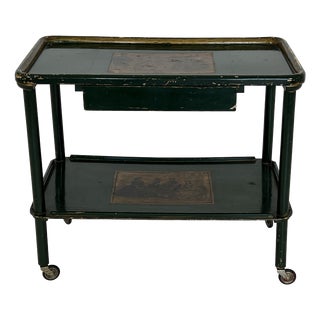 Vintage Green Tea Trolley, 1930s For Sale