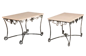 Marble Console Tables, Set of 2
