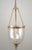 Antique original hand blown clear crystal bell jar pendant light with brass hardware. This light requires three E-12...