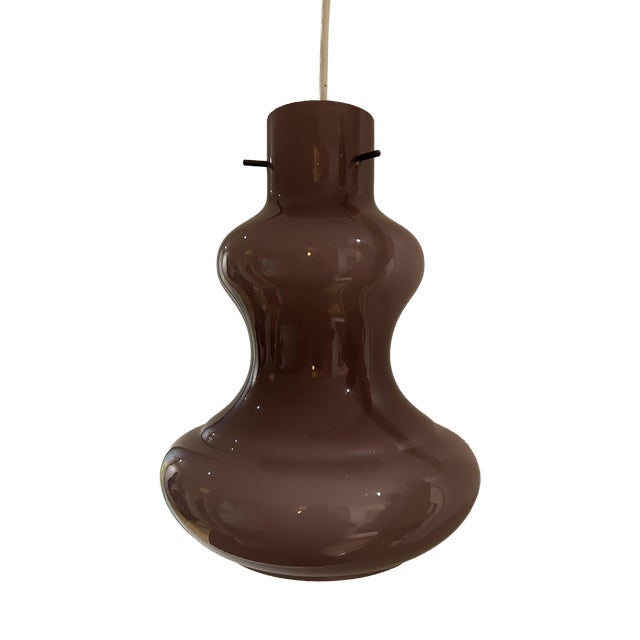 Vintage Glass Pendant Light, 1970s For Sale