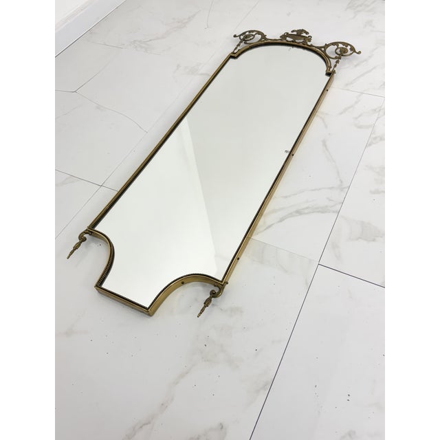 Gold Mid-Century Italian Brass Wall Mirror, 1940s For Sale - Image 8 of 14