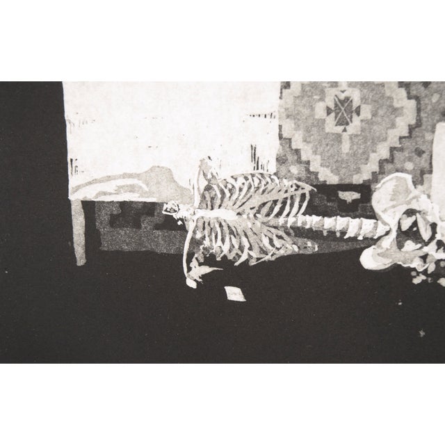Black "La Paz De La Muerte" - Still Life Etching in Ink on Paper For Sale - Image 8 of 9
