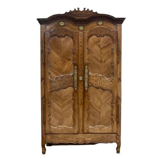 Rennaise Cherrywood Wedding Armoire from François Fils Denot, 1857 For Sale